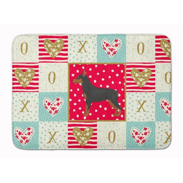 Carolines Treasures 19 x 27 in. Miniature Pinscher Love Machine Washable Memory Foam Mat CK5867RUG - main